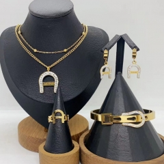 Stainless steel jewelry necklace Earrings Bracelet ring Wholesale