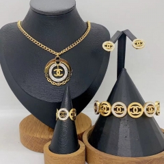 Stainless steel jewelry necklace Earrings Bracelet ring Wholesale