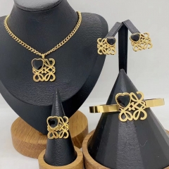 Stainless steel jewelry necklace Earrings Bracelet ring Wholesale