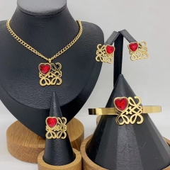 Stainless steel jewelry necklace Earrings Bracelet ring Wholesale