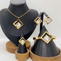 Stainless steel jewelry Necklace Earrings Bangle Ring Wholesale for women