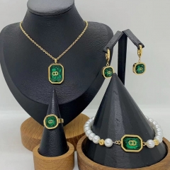 Stainless steel jewelry necklace Earrings Bracelet ring Wholesale