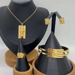 Stainless steel jewelry necklace Earrings Bracelet ring Wholesale