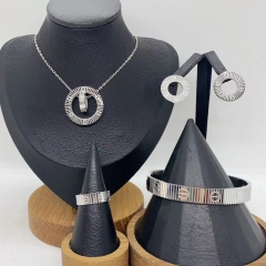 Stainless steel jewelry necklace Earrings Bracelet ring Wholesale