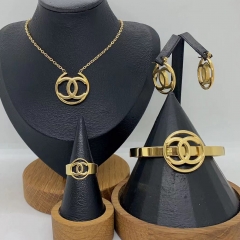 Stainless steel jewelry necklace Earrings Bracelet ring Wholesale