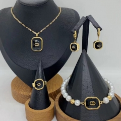 Stainless steel jewelry necklace Earrings Bracelet ring Wholesale