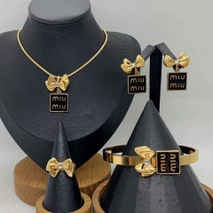 Stainless steel jewelry necklace Earrings Bracelet ring Wholesale