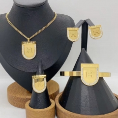 Stainless steel jewelry necklace Earrings Bracelet ring Wholesale