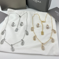 Stainless steel jewelry  set necklace and Earrings Wholesale