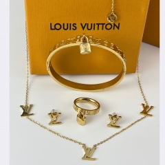 Stainless steel jewelry necklace Earrings Bracelet ring Wholesale