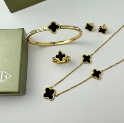 Stainless steel jewelry necklace Earrings Bracelet ring Wholesale