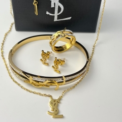 Stainless steel jewelry necklace Earrings Bracelet ring Wholesale