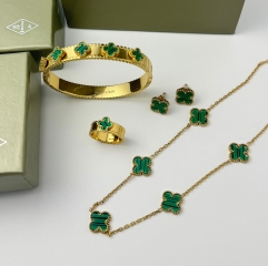 Stainless steel jewelry necklace Earrings Bracelet ring Wholesale