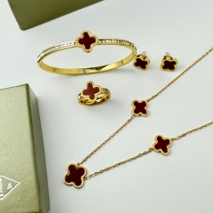 Stainless steel jewelry necklace Earrings Bracelet ring Wholesale