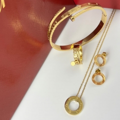 Stainless steel jewelry necklace Earrings Bracelet ring Wholesale