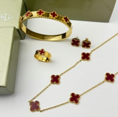 Stainless steel jewelry necklace Earrings Bracelet ring Wholesale