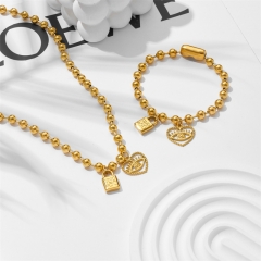 Stainless steel UNO DE 50  jewelry set，Bracelet，Necklack Wholesale