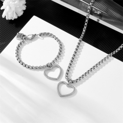 Stainless steel UNO DE 50  jewelry set，Bracelet，Necklack Wholesale