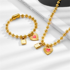 Stainless steel UNO DE 50  jewelry set，Bracelet，Necklack Wholesale