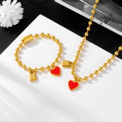 Stainless steel UNO DE 50  jewelry set，Bracelet，Necklack Wholesale