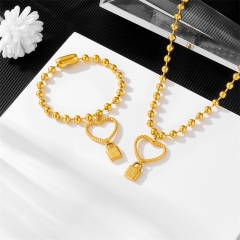 Stainless steel UNO DE 50  jewelry set，Bracelet，Necklack Wholesale