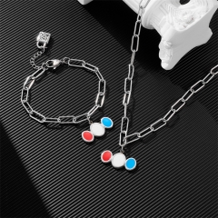 Stainless steel UNO DE 50  jewelry set，Bracelet，Necklack Wholesale