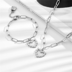 Stainless steel UNO DE 50  jewelry set，Bracelet，Necklack Wholesale