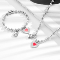 Stainless steel UNO DE 50  jewelry set，Bracelet，Necklack Wholesale