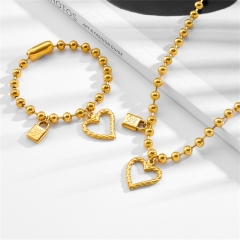 Stainless steel UNO DE 50  jewelry set，Bracelet，Necklack Wholesale