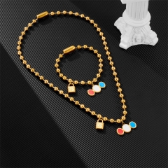 Stainless steel UNO DE 50  jewelry set，Bracelet，Necklack Wholesale