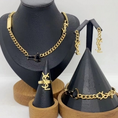 Stainless steel jewelry necklace Earrings Bracelet ring Wholesale