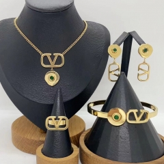 Stainless steel jewelry necklace Earrings Bracelet ring Wholesale