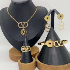 Stainless steel jewelry necklace Earrings Bracelet ring Wholesale