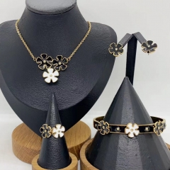 Stainless steel jewelry necklace Earrings Bracelet ring Wholesale