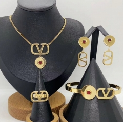 Stainless steel jewelry necklace Earrings Bracelet ring Wholesale