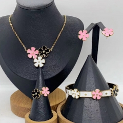 Stainless steel jewelry necklace Earrings Bracelet ring Wholesale