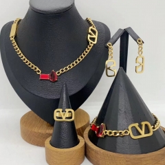 Stainless steel jewelry necklace Earrings Bracelet ring Wholesale