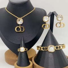 Stainless steel jewelry necklace Earrings Bracelet ring Wholesale