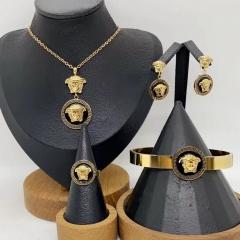 Stainless steel jewelry necklace Earrings Bracelet ring Wholesale