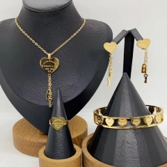 Stainless steel jewelry necklace Earrings Bracelet ring Wholesale