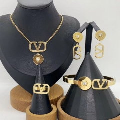 Stainless steel jewelry necklace Earrings Bracelet ring Wholesale