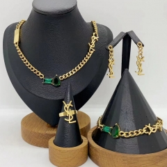 Stainless steel jewelry necklace Earrings Bracelet ring Wholesale