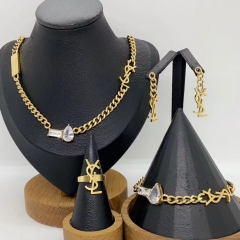 Stainless steel jewelry necklace Earrings Bracelet ring Wholesale