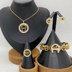 Stainless steel jewelry necklace Earrings Bracelet ring Wholesale