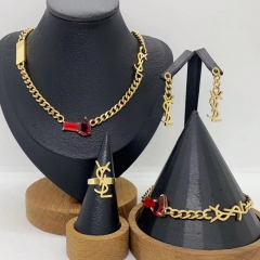 Stainless steel jewelry necklace Earrings Bracelet ring Wholesale