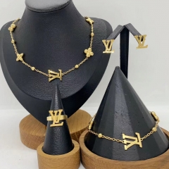 Stainless steel jewelry necklace Earrings Bracelet ring Wholesale