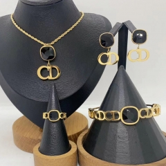 Stainless steel jewelry necklace Earrings Bracelet ring Wholesale