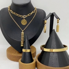 Stainless steel jewelry necklace Earrings Bracelet ring Wholesale