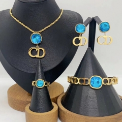 Stainless steel jewelry necklace Earrings Bracelet ring Wholesale