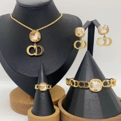 Stainless steel jewelry necklace Earrings Bracelet ring Wholesale